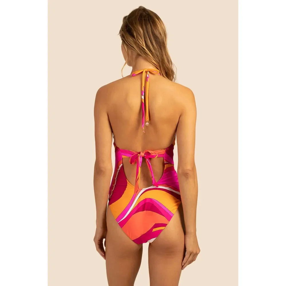 NEW Trina Turk Womens 14 Vivid Vista Layered One Piece Swimsuit • Reg Price $162